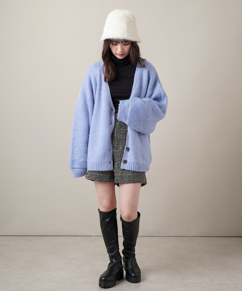 SPINNS(スピンズ)の「アンゴラバケットハット(ハット・レディース・ベージュ/ホワイト/ブラック・ONESIZE)」の4枚目の写真