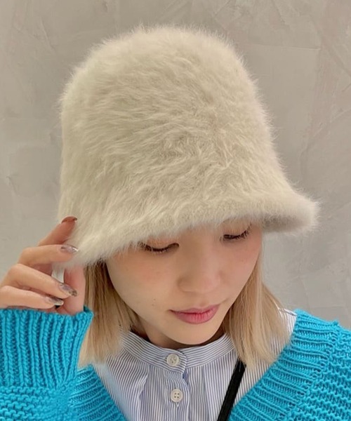 SPINNS(スピンズ)の「アンゴラバケットハット(ハット・レディース・ベージュ/ホワイト/ブラック・ONESIZE)」の12枚目の写真