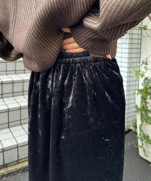 CIAOPANIC（チャオパニック）の「ベロアスリットマーメイドスカート（スカート・レディース・ブラック/ベージュ/ブルー・ONE SIZE）」の5枚目の写真