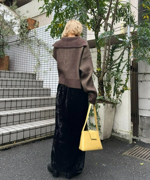 CIAOPANIC（チャオパニック）の「ベロアスリットマーメイドスカート（スカート・レディース・ブラック/ベージュ/ブルー・ONE SIZE）」の12枚目の写真