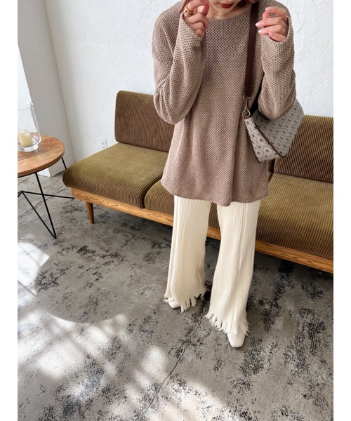 JUMELLE(ジュメロ)の「ダメージニットパンツ(その他パンツ・レディース・ブラウン/ベージュ・FREE)」の11枚目の写真