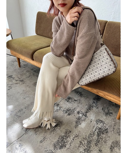 JUMELLE(ジュメロ)の「ダメージニットパンツ(その他パンツ・レディース・ブラウン/ベージュ・FREE)」の12枚目の写真