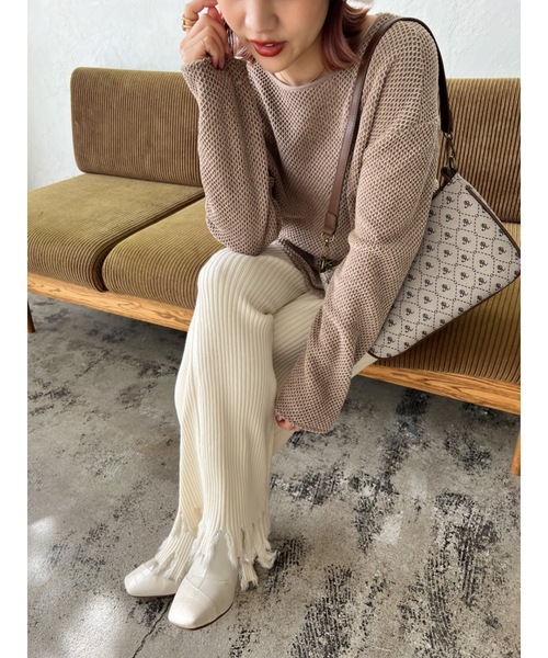 JUMELLE(ジュメロ)の「ダメージニットパンツ(その他パンツ・レディース・ブラウン/ベージュ・FREE)」の13枚目の写真