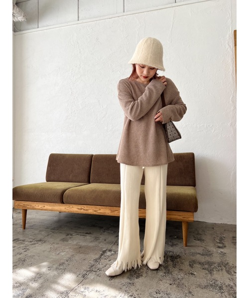 JUMELLE(ジュメロ)の「ダメージニットパンツ(その他パンツ・レディース・ブラウン/ベージュ・FREE)」の14枚目の写真