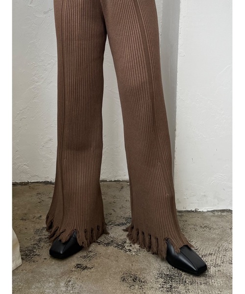 JUMELLE(ジュメロ)の「ダメージニットパンツ(その他パンツ・レディース・ブラウン/ベージュ・FREE)」の6枚目の写真