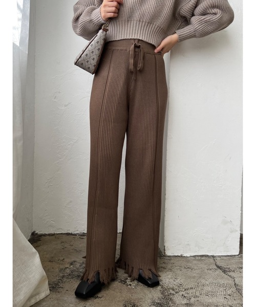 JUMELLE(ジュメロ)の「ダメージニットパンツ(その他パンツ・レディース・ブラウン/ベージュ・FREE)」の16枚目の写真