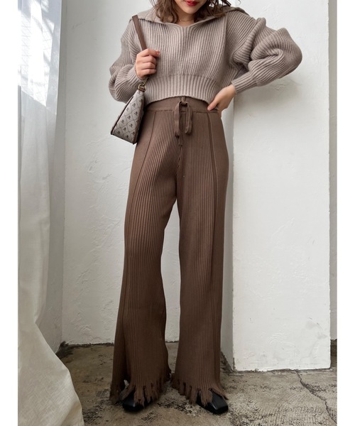 JUMELLE(ジュメロ)の「ダメージニットパンツ(その他パンツ・レディース・ブラウン/ベージュ・FREE)」の17枚目の写真