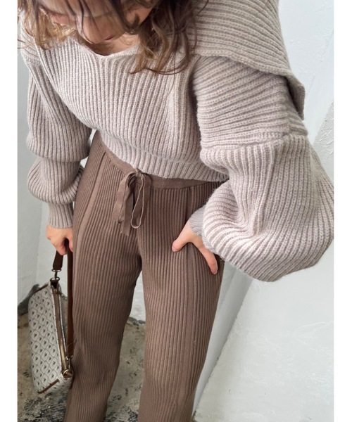 JUMELLE(ジュメロ)の「ダメージニットパンツ(その他パンツ・レディース・ブラウン/ベージュ・FREE)」の18枚目の写真