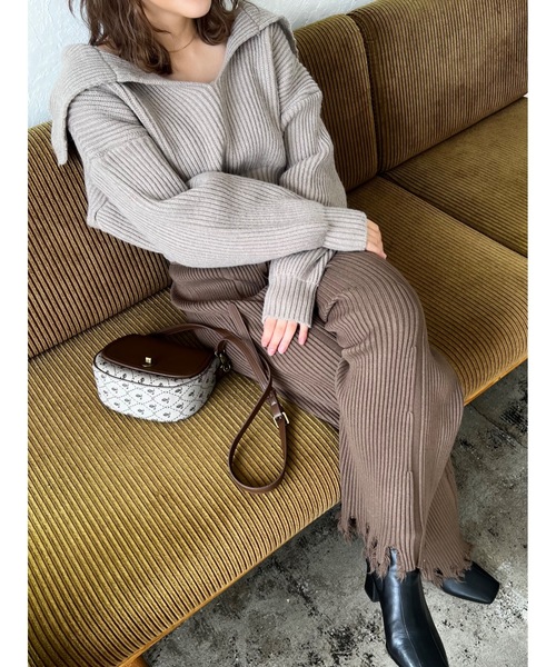 JUMELLE(ジュメロ)の「ダメージニットパンツ(その他パンツ・レディース・ブラウン/ベージュ・FREE)」の19枚目の写真