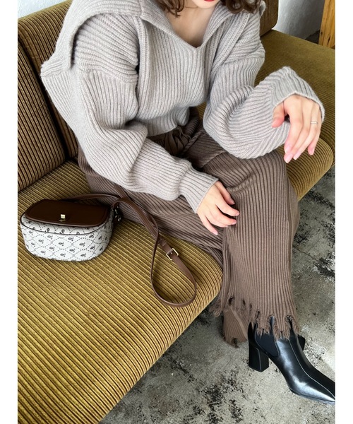 JUMELLE(ジュメロ)の「ダメージニットパンツ(その他パンツ・レディース・ブラウン/ベージュ・FREE)」の20枚目の写真