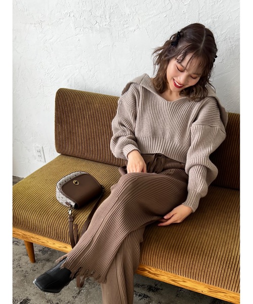 JUMELLE(ジュメロ)の「ダメージニットパンツ(その他パンツ・レディース・ブラウン/ベージュ・FREE)」の21枚目の写真