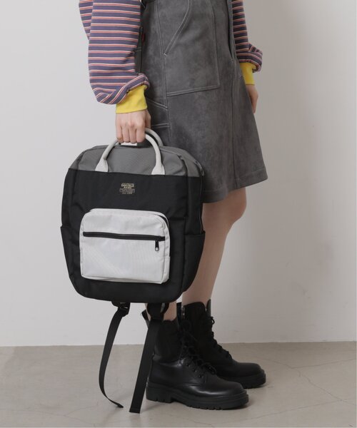DOUBLE NAME（ダブルネーム）の「配色スクエアリュック（バックパック/リュック・レディース・ブラック/グリーン・FREE）」の9枚目の写真