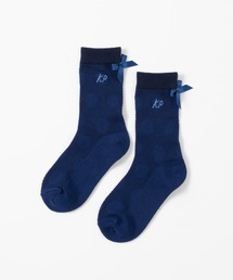 KP DECO | 【日本製】サテンリボン付きドット柄クルーソックス(13～23)(ソックス/靴下)