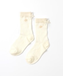 KP DECO | 【日本製】サテンリボン付きドット柄クルーソックス(13～23)(ソックス/靴下)