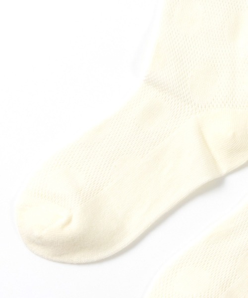 KP DECO（ケーピーデコ）の「日本製/サテンリボン付きドット柄クルーソックス（ソックス/靴下・キッズ・アイボリー/ブルー系その他・20cm/18cm/22cm/16cm/14cm）」の5枚目の写真