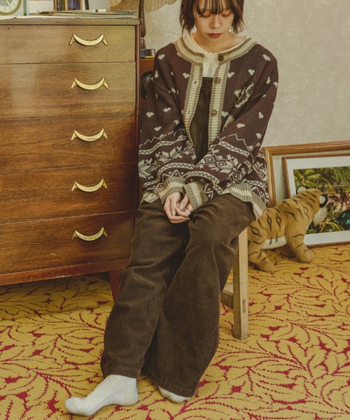 kutir（クティール）の「【クティールとレトロ】ハートノルディックカーディガン（カーディガン/ボレロ・レディース・ブラック/ブルー/ブラウン・FREE）」の18枚目の写真