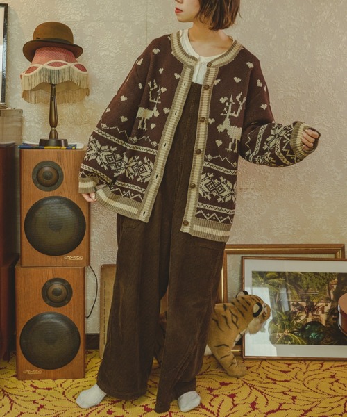 kutir（クティール）の「【クティールとレトロ】ハートノルディックカーディガン（カーディガン/ボレロ・レディース・ブラック/ブルー/ブラウン・FREE）」の16枚目の写真