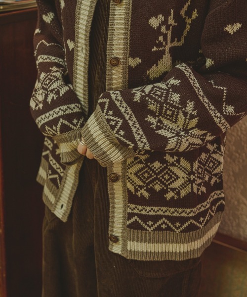 kutir（クティール）の「【クティールとレトロ】ハートノルディックカーディガン（カーディガン/ボレロ・レディース・ブラック/ブルー/ブラウン・FREE）」の21枚目の写真