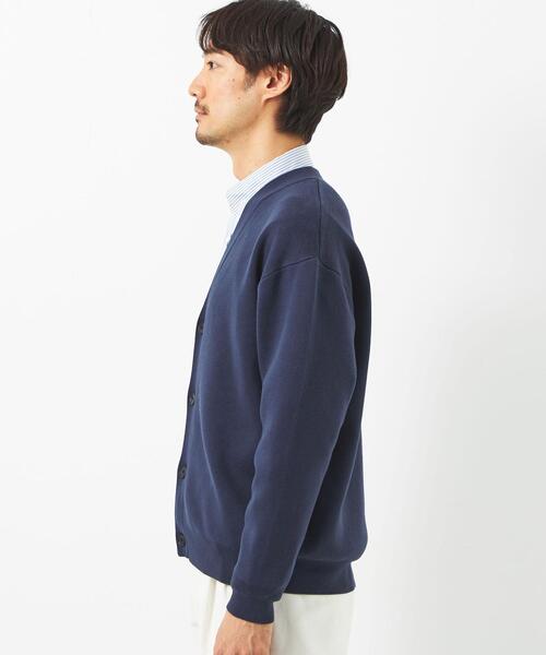 green label relaxing（グリーンレーベルリラクシング）の「クリアコットン スウェットライク Vネック カーディガン -ウォッシャブル-（カーディガン/ボレロ・メンズ・ライラック/ライム/ネイビー/ロイヤルブルー・L/M/XL/S）」の8枚目の写真