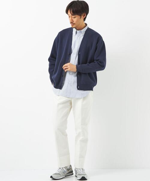 green label relaxing（グリーンレーベルリラクシング）の「クリアコットン スウェットライク Vネック カーディガン -ウォッシャブル-（カーディガン/ボレロ・メンズ・ライラック/ライム/ネイビー/ロイヤルブルー・L/M/XL/S）」の11枚目の写真