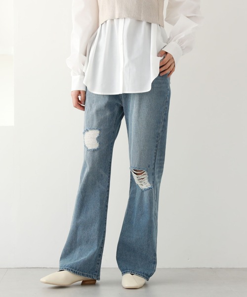 archives（アルシーヴ）の「ダメージデニム（デニムパンツ・レディース・ブルー/ブラック・MEDIUM/SMALL）」の11枚目の写真