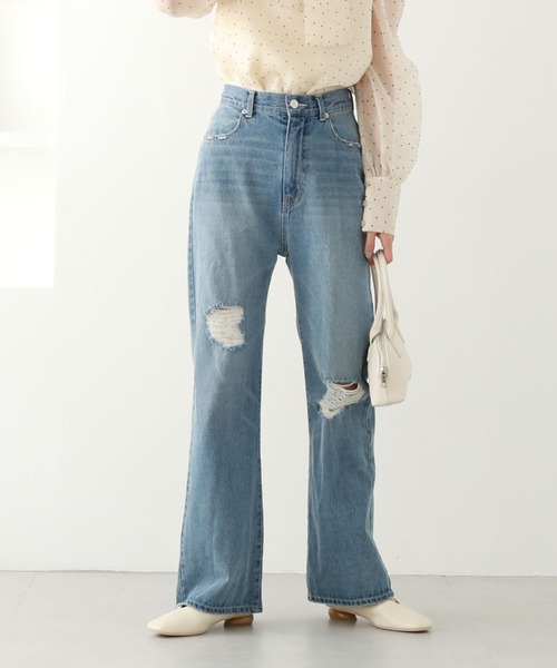 archives（アルシーヴ）の「ダメージデニム（デニムパンツ・レディース・ブルー/ブラック・MEDIUM/SMALL）」の17枚目の写真