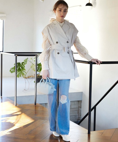 archives（アルシーヴ）の「ダメージデニム（デニムパンツ・レディース・ブルー/ブラック・MEDIUM/SMALL）」の6枚目の写真