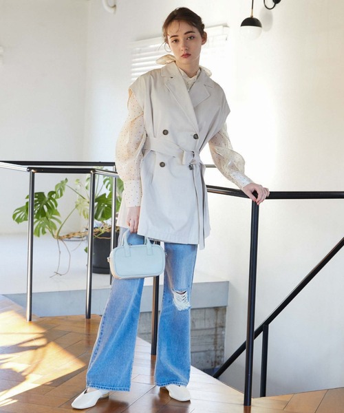 archives（アルシーヴ）の「ダメージデニム（デニムパンツ・レディース・ブルー/ブラック・MEDIUM/SMALL）」の7枚目の写真