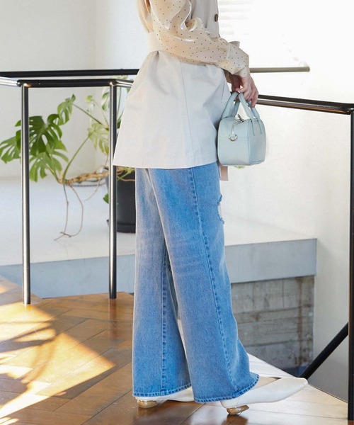 archives（アルシーヴ）の「ダメージデニム（デニムパンツ・レディース・ブルー/ブラック・MEDIUM/SMALL）」の4枚目の写真