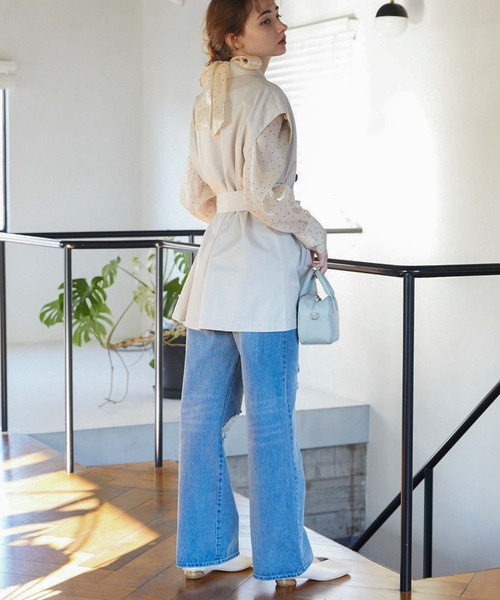 archives（アルシーヴ）の「ダメージデニム（デニムパンツ・レディース・ブルー/ブラック・MEDIUM/SMALL）」の8枚目の写真