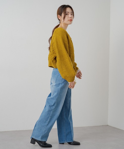 Kastane(カスタネ)の「ドーリーニット(ニット/セーター・レディース・ブラウン/ブルー/アイボリー/イエロー・FREE)」の17枚目の写真