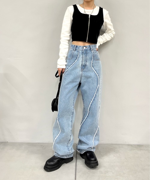 WHO'S WHO gallery（フーズフーギャラリー）の「コルセット2WAYビスチェトップス（タンクトップ・レディース・ブラック/オフホワイト/チャコールグレー・FREE）」の14枚目の写真