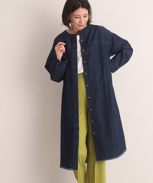 SHOO・LA・RUE（シューラルー）の「◆【羽織としても活躍してくれる】デニムシャツ ロングワンピース（ワンピース・レディース・ライトブルー/ネイビー・02/03/04）」の10枚目の写真