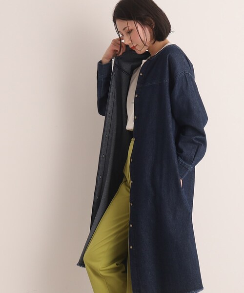 SHOO・LA・RUE（シューラルー）の「◆【羽織としても活躍してくれる】デニムシャツ ロングワンピース（ワンピース・レディース・ライトブルー/ネイビー・02/03/04）」の11枚目の写真