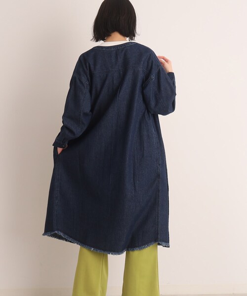 SHOO・LA・RUE（シューラルー）の「◆【羽織としても活躍してくれる】デニムシャツ ロングワンピース（ワンピース・レディース・ライトブルー/ネイビー・02/03/04）」の12枚目の写真