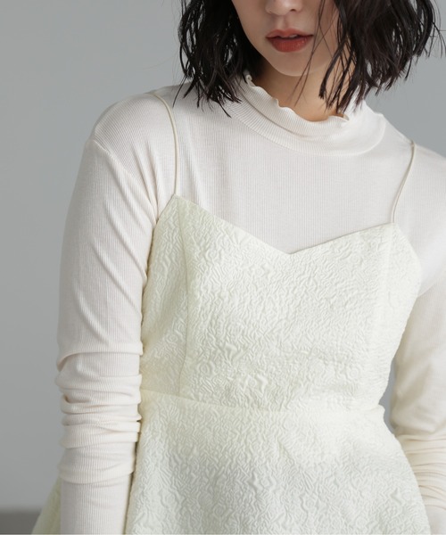 FREE'S MART（フリーズマート）の「◆バックコンシャスジャガードキャミペプラムブラウス（シャツ/ブラウス・レディース・ホワイト/ブラック・FREE）」の7枚目の写真