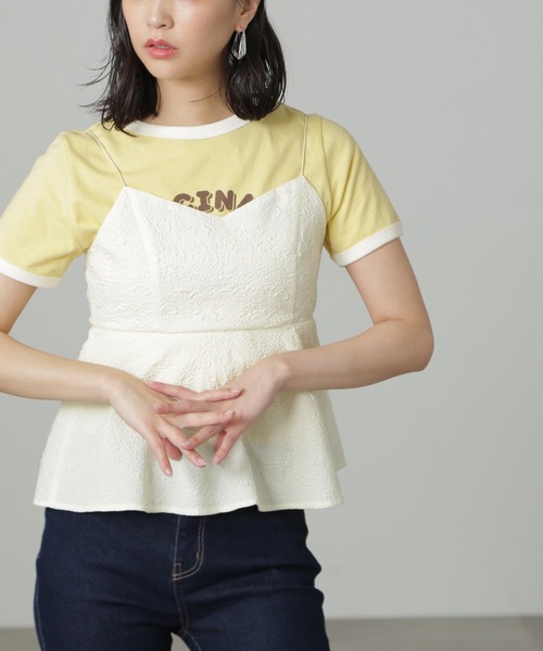 FREE'S MART（フリーズマート）の「◆バックコンシャスジャガードキャミペプラムブラウス（シャツ/ブラウス・レディース・ホワイト/ブラック・FREE）」の20枚目の写真