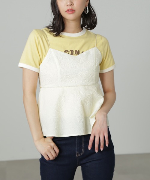 FREE'S MART（フリーズマート）の「◆バックコンシャスジャガードキャミペプラムブラウス（シャツ/ブラウス・レディース・ホワイト/ブラック・FREE）」の19枚目の写真