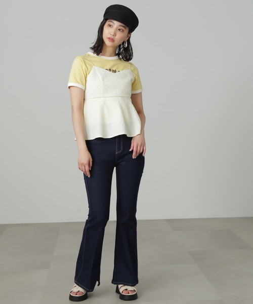 FREE'S MART（フリーズマート）の「◆バックコンシャスジャガードキャミペプラムブラウス（シャツ/ブラウス・レディース・ホワイト/ブラック・FREE）」の18枚目の写真