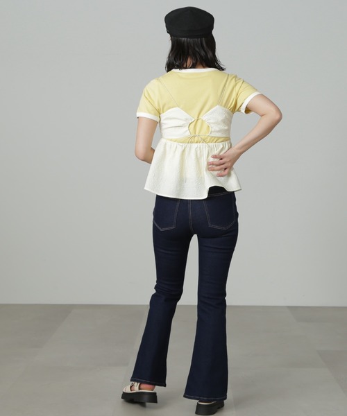 FREE'S MART（フリーズマート）の「◆バックコンシャスジャガードキャミペプラムブラウス（シャツ/ブラウス・レディース・ホワイト/ブラック・FREE）」の15枚目の写真