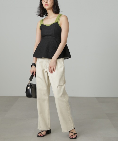 FREE'S MART（フリーズマート）の「◆バックコンシャスジャガードキャミペプラムブラウス（シャツ/ブラウス・レディース・ホワイト/ブラック・FREE）」の11枚目の写真