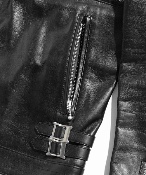 UNDERCOVER（アンダーカバー）の「Leather biker jacket（ライダースジャケット・メンズ・ネイビー/ブラック・3/4/1/2）」の5枚目の写真