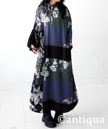 antiqua（アンティカ）の「レトロ配色シャツワンピース（ワンピース）」