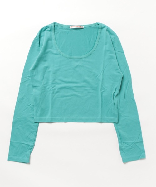 NinaetLina（ニナエリナ）の「クロップド丈長袖カットソー（Tシャツ/カットソー・レディース・エメラルド/ブラック/ブルー/グレー/ホワイト・M/L/XL）」の17枚目の写真