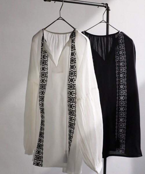 ヴィンテージ インド綿ブラウス antiqua 再入荷予定有!インド綿 刺繍トップス ブラウス