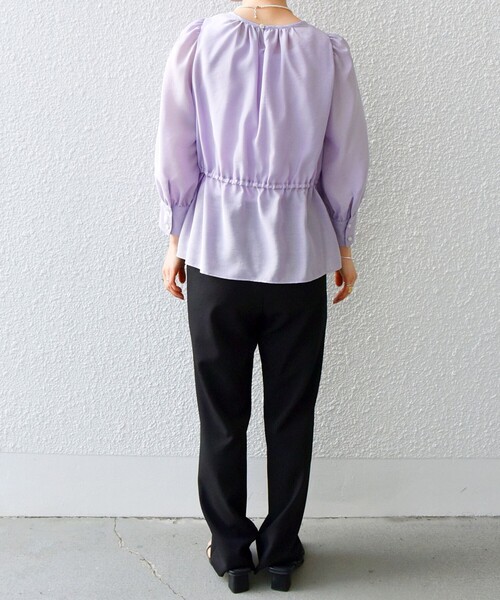 23SS 定価1.1万SHIPS any オール レース ペプラム ブラウス セール】SHIPS any: レース ペプラム ギャザー ブラウス