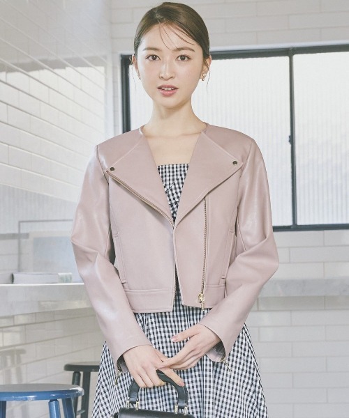WILLSELECTION（ウィルセレクション）の「スプリングライダースジャケット（ライダースジャケット・レディース・ブラック/ベージュ/ピンク・MEDIUM）」の11枚目の写真
