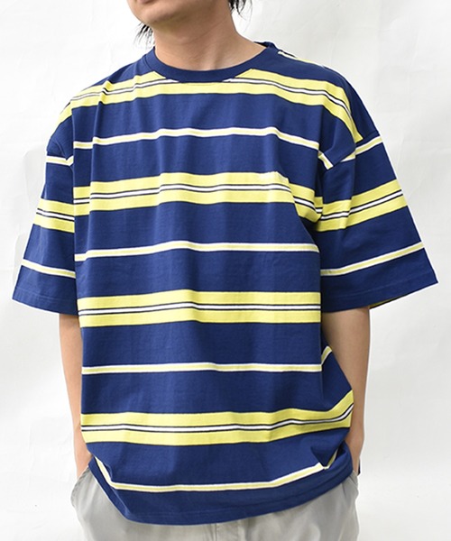 DOUBLE STEAL(ダブルスティール)の「DSボーダー Tシャツ(Tシャツ/カットソー・メンズ・オレンジ/ホワイト/ブラック/ネイビー・MEDIUM/LARGE/X-LARGE)」の3枚目の写真