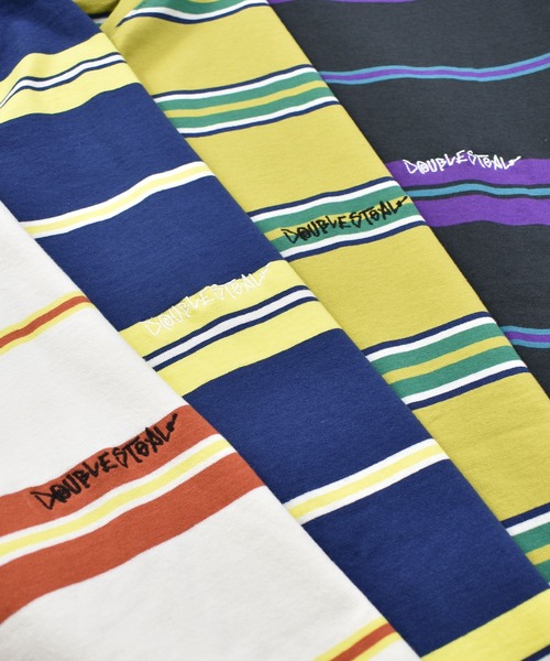 DOUBLE STEAL(ダブルスティール)の「DSボーダー Tシャツ(Tシャツ/カットソー・メンズ・オレンジ/ホワイト/ブラック/ネイビー・MEDIUM/LARGE/X-LARGE)」の5枚目の写真