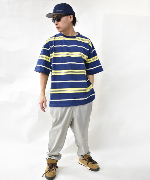 DOUBLE STEAL(ダブルスティール)の「DSボーダー Tシャツ(Tシャツ/カットソー・メンズ・オレンジ/ホワイト/ブラック/ネイビー・MEDIUM/LARGE/X-LARGE)」の12枚目の写真